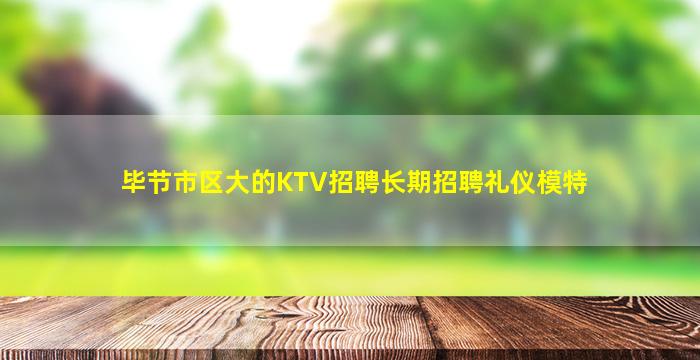毕节市区大的KTV招聘长期招聘礼仪模特